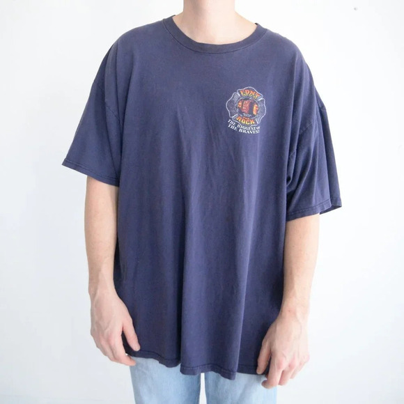 Vintage 03' Delta Pro Weight Navy FDNY 2nd Class The Rock Back Bully Hit 3XL - Picture 2 of 10